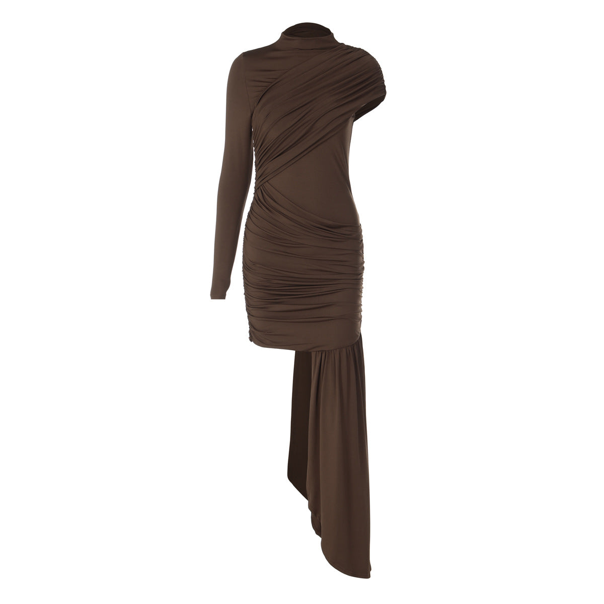 Damen Raffiniertes Maxikleid mit asymmetrischem Saum und Drapé R&B