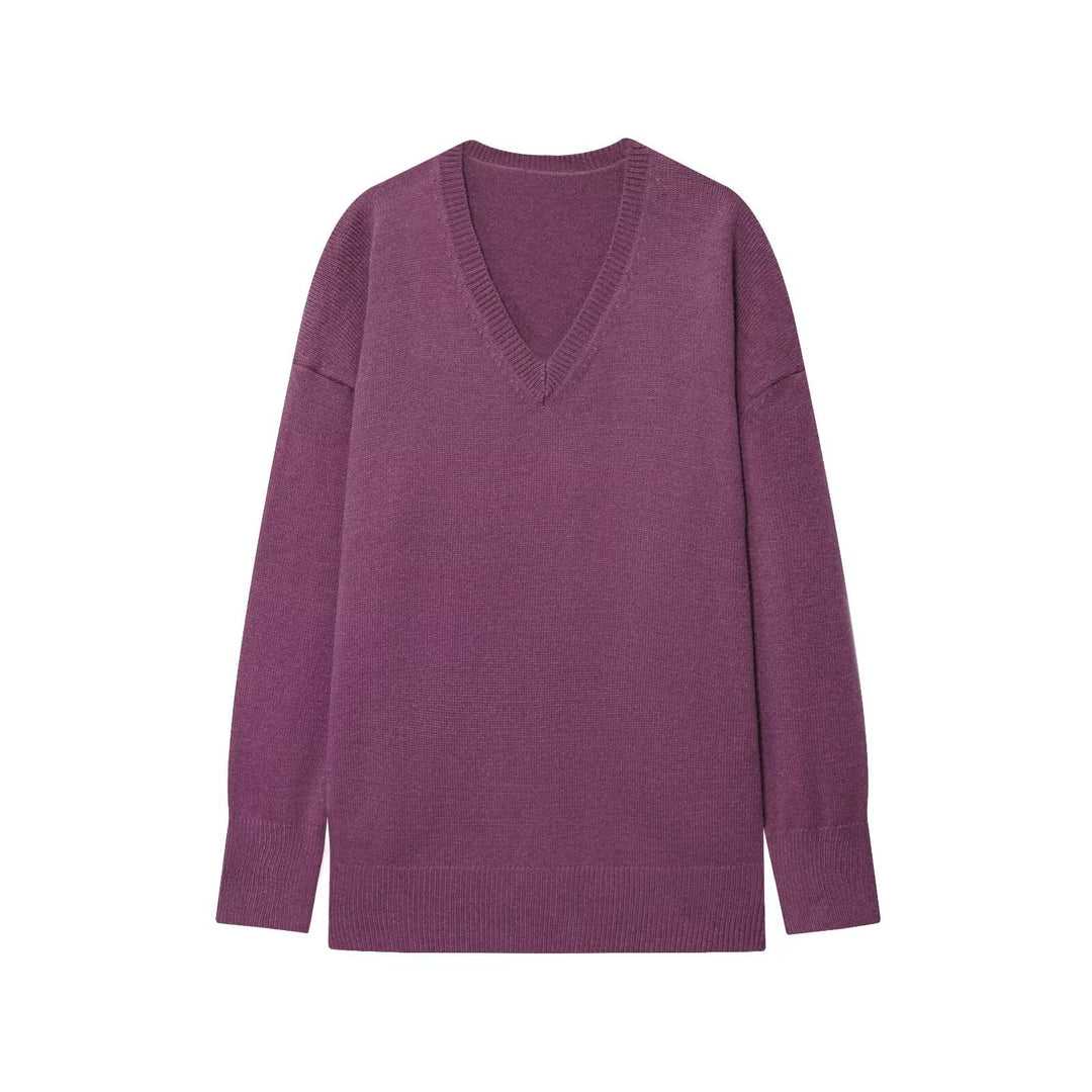 Damen eleganter V-Ausschnitt Pullover R&B