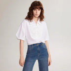 Damen Elegante Bluse mit traumhaftem Stickdesign und Knopfdetails R&B