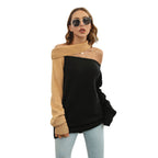 Damen Oversized Strickpullover mit schulterfreiem Design R&B