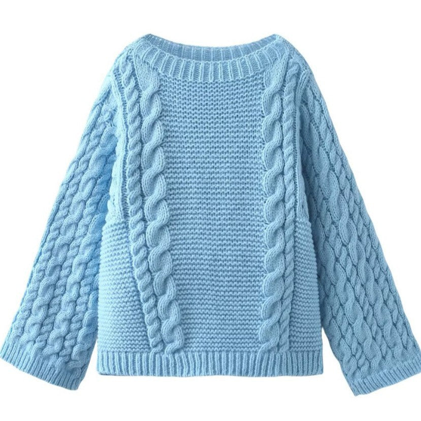 Damen Strickpullover mit lockerer Schnittführung und geflochtenem Design R&B