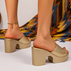 Damen High Heel Slip-On Sandalen