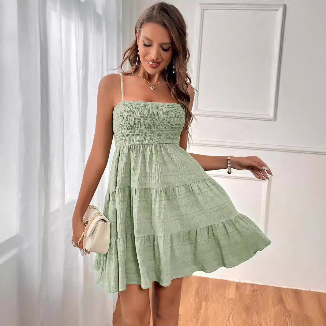 Damen Trägerkleid mit schwingendem Saum und lässigem Schnitt R&B