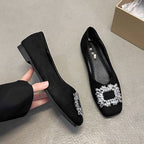 Damen elegante Ballerinas mit funkelnder Schmuckapplikation R&B