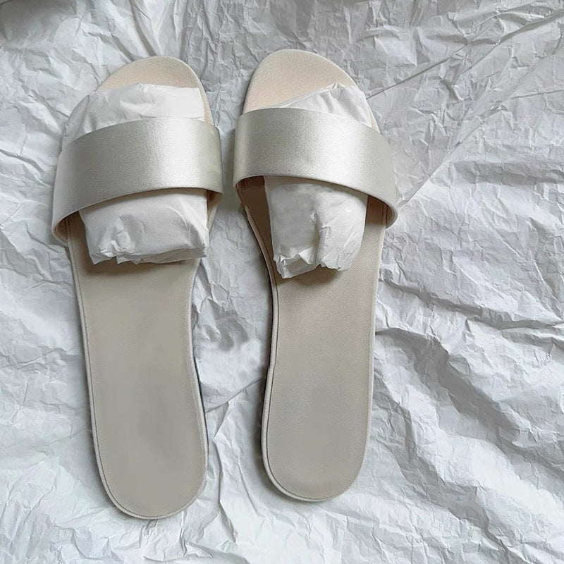 Damen Bequeme Slides mit breitem Riemendesign R&B