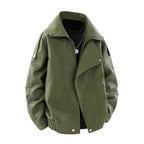 Damen modische Kunstlederjacke mit hohem Kragen und praktischen Seitentaschen R&B