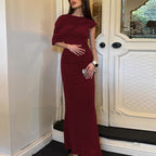 Damen Elegantes Maxi-Kleid mit drapiertem Oberteil R&B