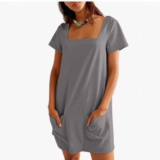 Damen Bequemes Freizeitkleid mit Taschen R&B