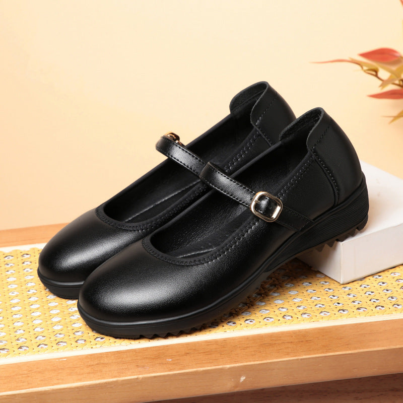 Damen Mary Jane Ballerinas mit modischem Riemen und komfortablem Fußbett R&B