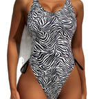 Damen Einteiler Badeanzug mit aufregendem ZR&Bra-Design und hohem Beinausschnitt R&B