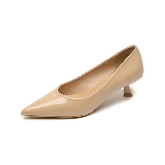 Damen elegante Pumps mit spitzem Zehenbereich und modischem Blockabsatz R&B
