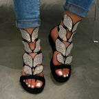 Damen Sandalen mit funkelnden Strass-Applikationen R&B