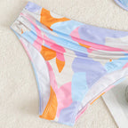 Damen Designer-Bikini mit asymmetrischem Oberteil und hohem Bund