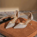 Damen elegante Pumps mit glitzerndem Strass und zartem Riemchen R&B