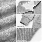 Herren nan texturierter Strickpullover mit Halbzip, geflochtenem Zopfmuster und hohem Stehkragen R&B