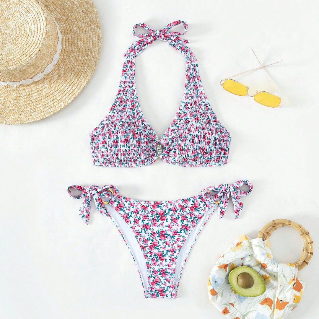Damen Triangel-Bikini-Set mit verspielten Rüschendetails R&B