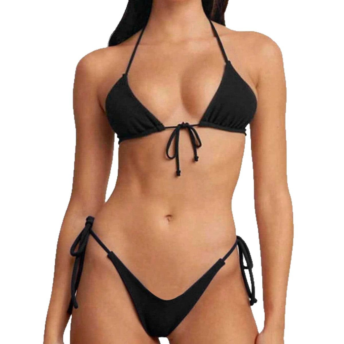Damen Triangel-Bikini mit verstellbaren Bindändern