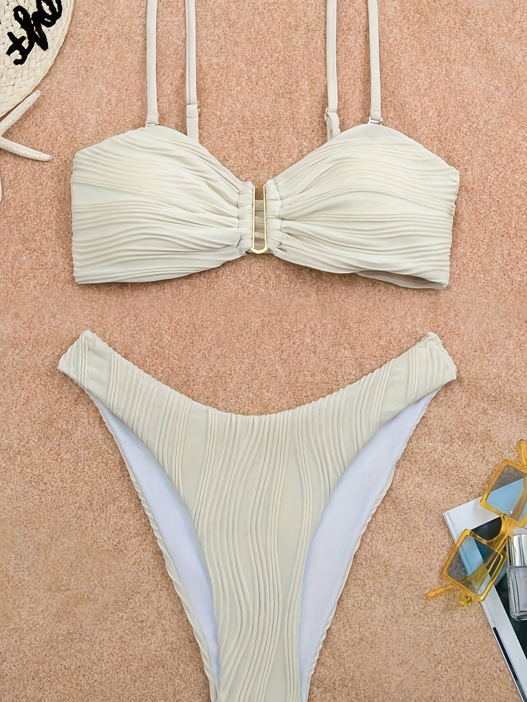 Damen Bikini-Set mit raffinierten Falten und verstellbaren Trägern R&B
