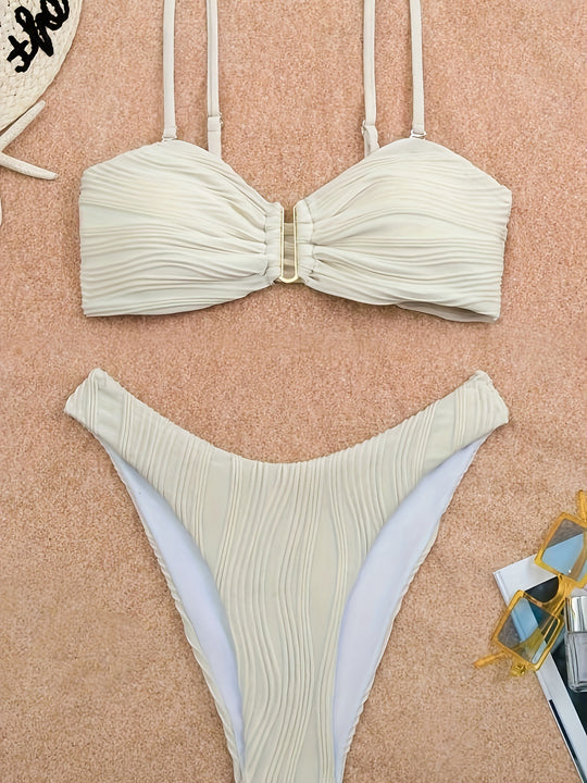 Damen Bikini-Set mit raffinierten Falten und verstellbaren Trägern R&B