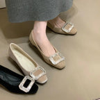 Damen elegante Ballerinas mit funkelnder Schnallenverzierung R&B