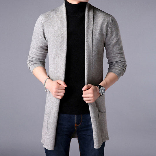 Herren Strickjacke mit offenem Schnitt und praktischem Taschen R&B