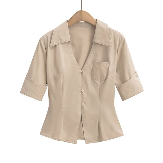 Damen Bluse mit elegantem Schnitt und praktischer Taschenlösung R&B