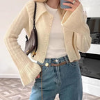 Damen Strickjacke mit weiten Ärmeln und strukturiertem Muster R&B