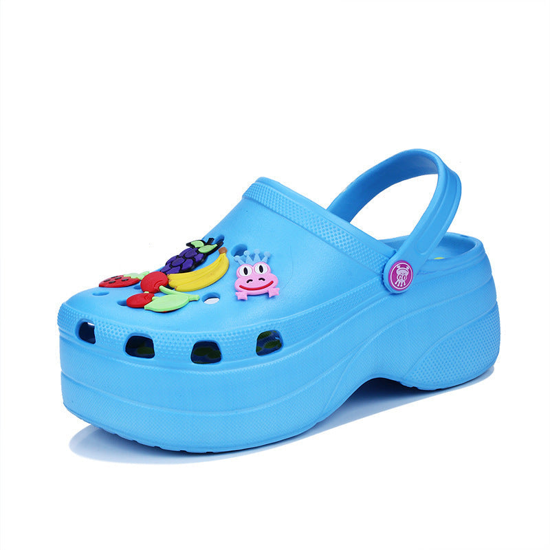 Damen Komfortable Freizeitclogs mit bunten 3D-Anhänger