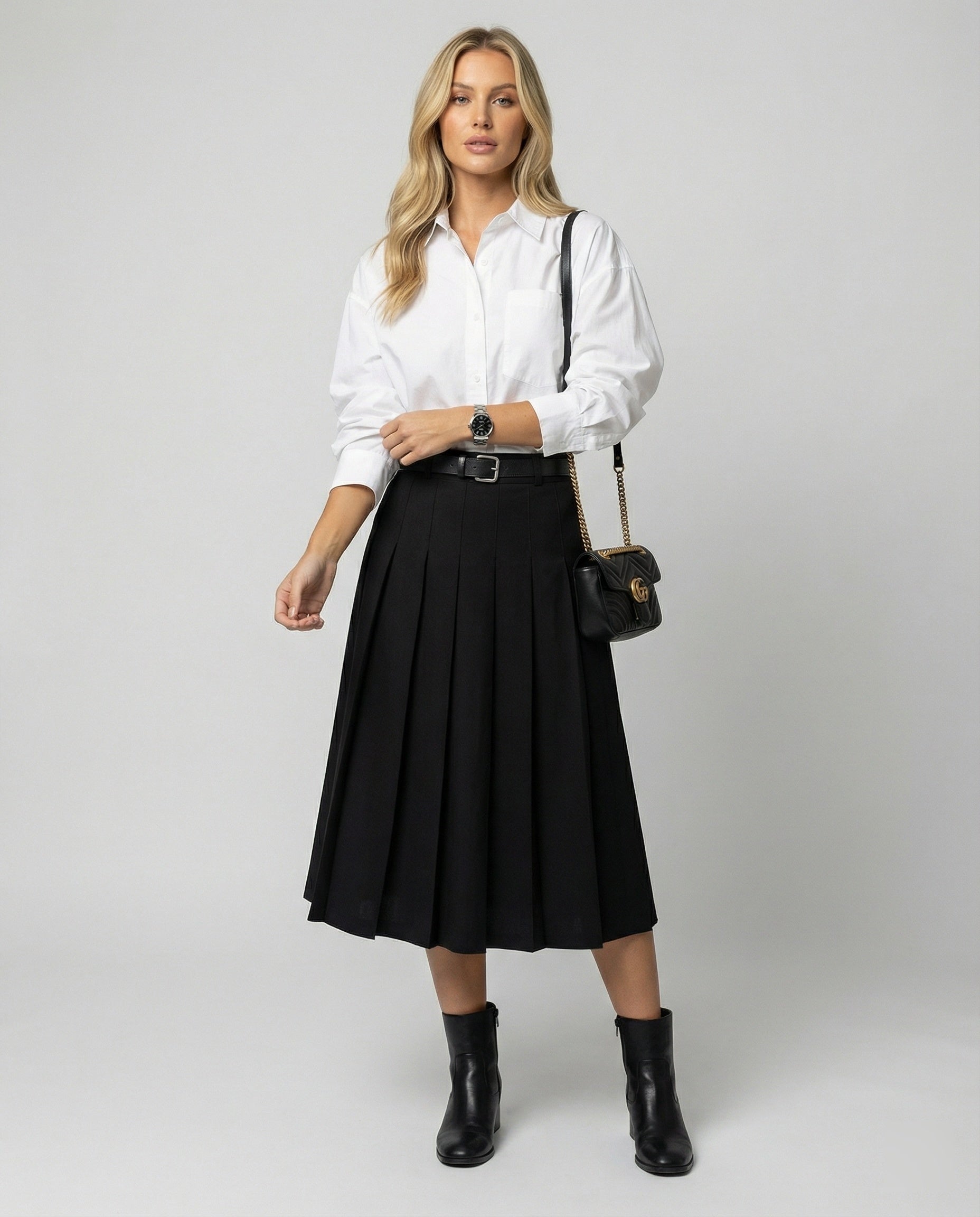 Elegante weiße Damen Bluse im schicken koreanischen Stil für Herbst