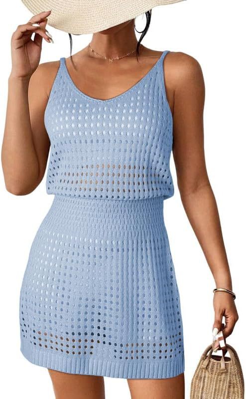 Damen luftiges Häkelkleid im Layering-Stil R&B