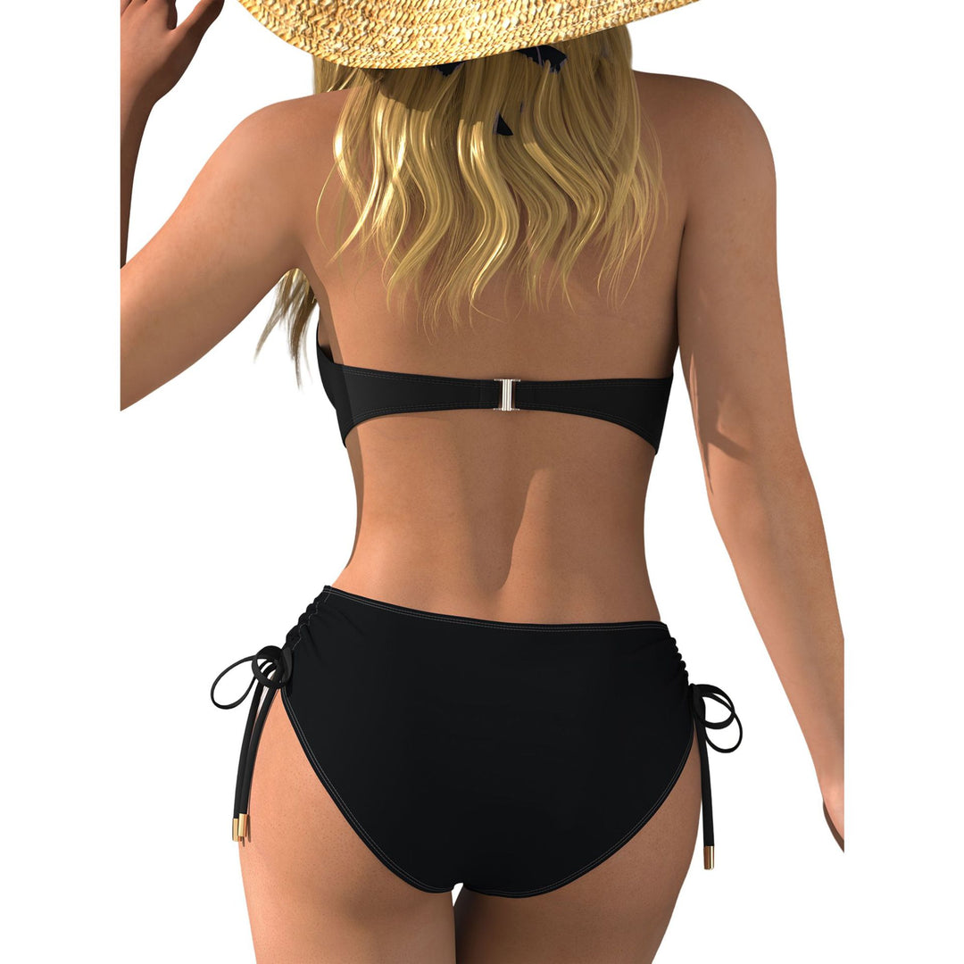 Damen Bikini-Set mit tiefem V-Ausschnitt und regulierbarem Seitenband R&B