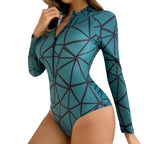 Damen Surfanzug mit geometrischem Design und praktischem Reißverschluss R&B