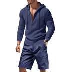 Herren lässiges Freizeit-Set mit Hoodie und Shorts R&B