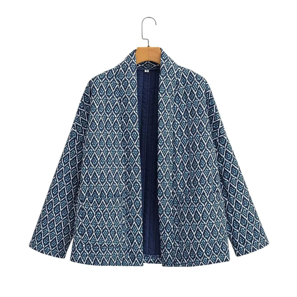 Damen Kimono-Jacke mit elegantem Muster und lockerer Passform R&B