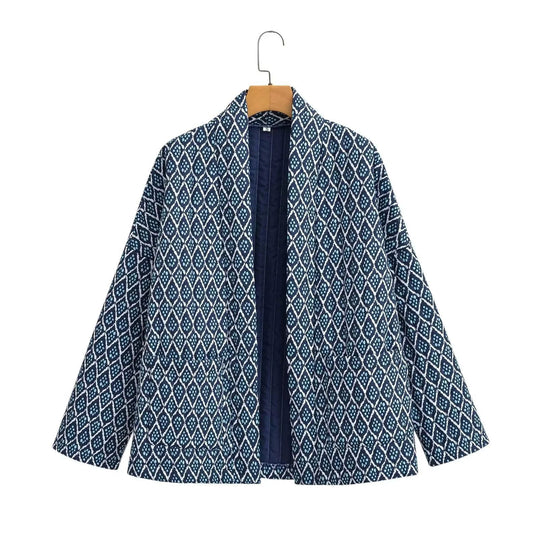 Damen Kimono-Jacke mit elegantem Muster und lockerer Passform R&B