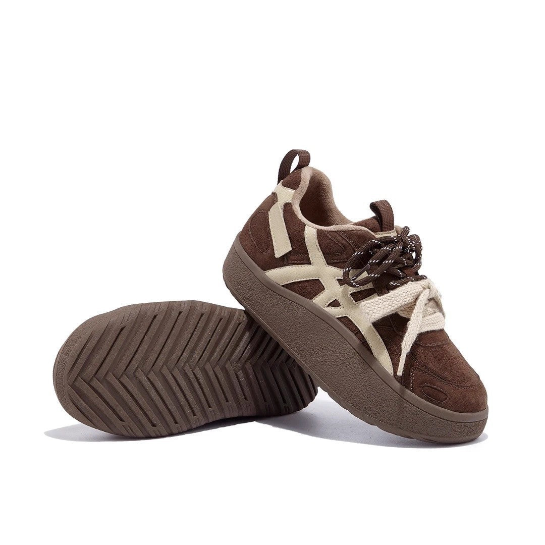 Damen Sportliche Sneakers mit hohem Plateau und modischem Schnürsystem R&B
