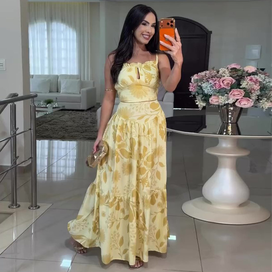 Damen Maxikleid mit floralem Design und luftiger Silhouette R&B
