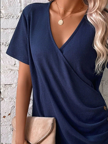 Damen Wickeloberteil mit Knopfdetails R&B