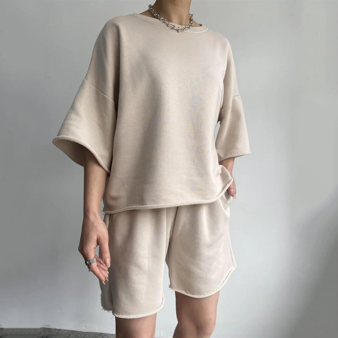Damen Bequemes Loungewear-Set aus hochwertigem Sweatstoff mit lockerem Schnitt R&B