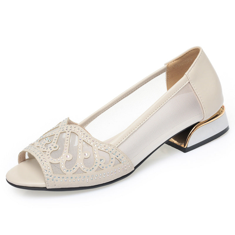 Damen Ballerinas mit luftiger Mesh-Optik und funkelnden Strassakzenten R&B
