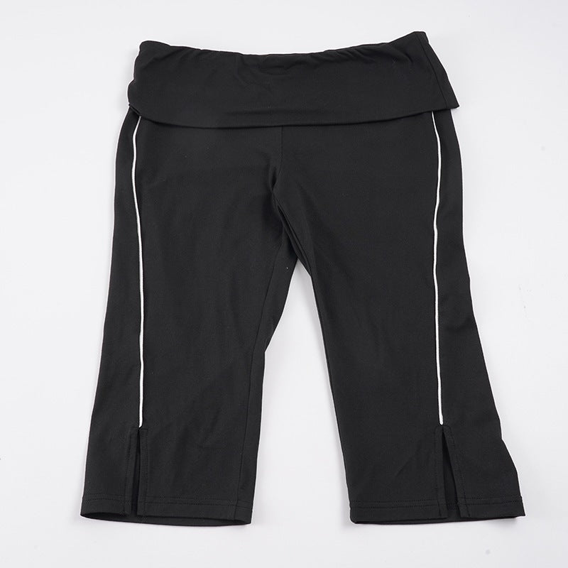 Damen Sportliche Capri-Hosen mit hohem Bund und seitlichem Reißverschluss R&B