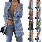 Damen Karierter Blazer mit modernem Schnitt und lässigen Details R&B