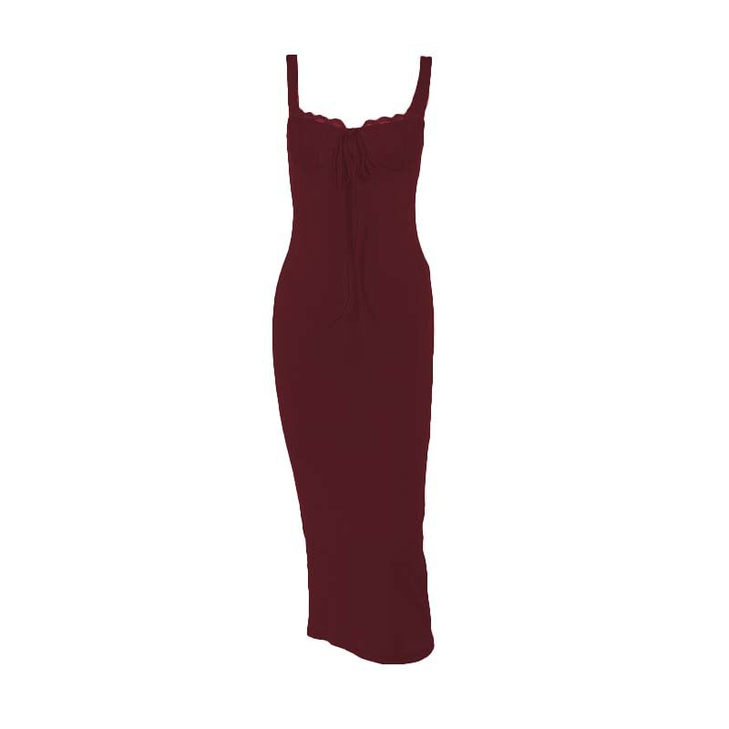 Damen figurbetontes Langarmkleid mit Spitzenverzierungen R&B