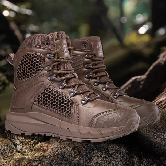 Damen robuste Outdoor-Schnürstiefel mit rutschfester Sohle und atmungsaktivem Obermaterial R&B