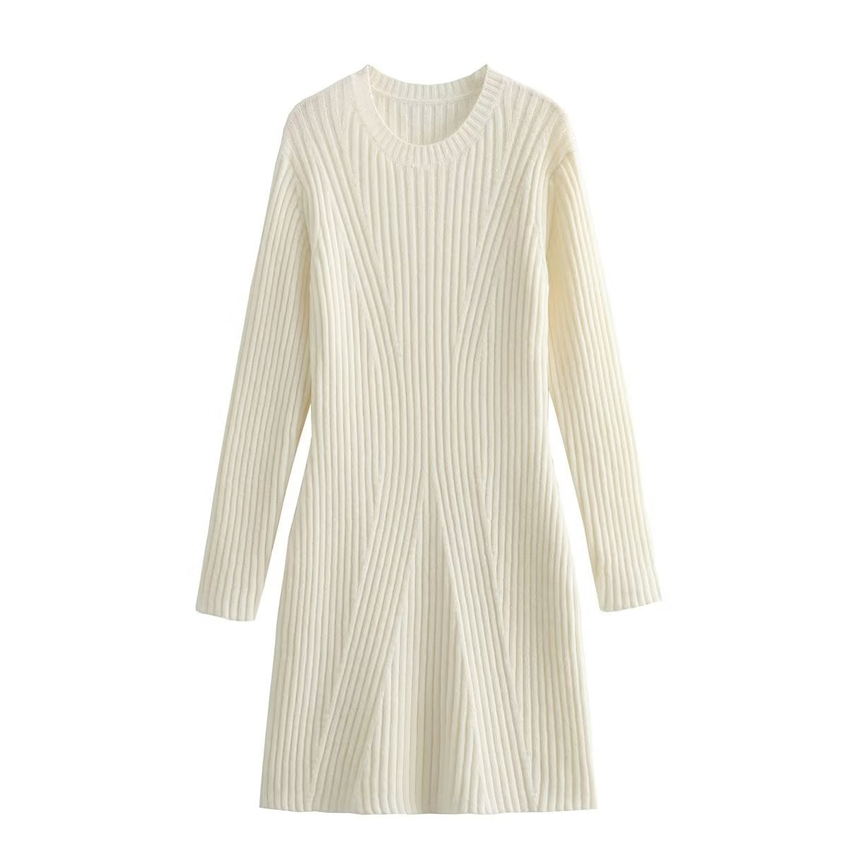 Damen Strickkleid mit modernem Rippendesign R&B