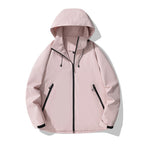 Damen wasserabweisende Outdoor-Jacke mit verstellbarem Kapuzenkragen und funktionalen Reißverschlusstaschen R&B