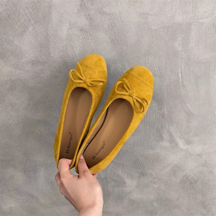 Damen Ballerina-Schuhe mit modischer Schleifenverzierung und komfortablem Fußbett R&B