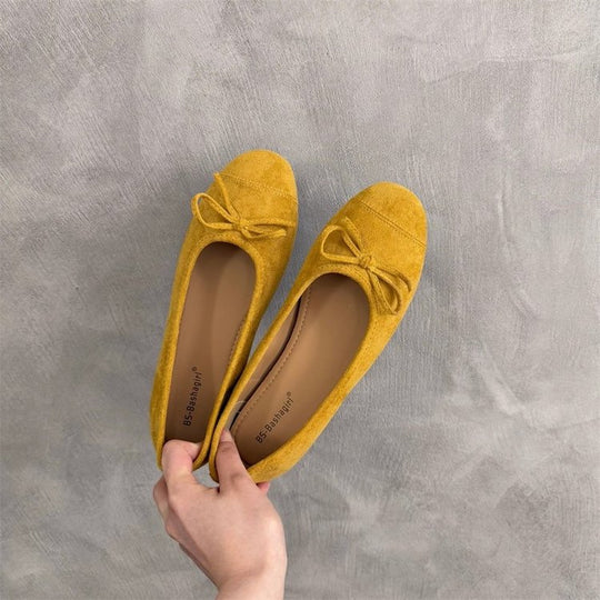 Damen Ballerina-Schuhe mit modischer Schleifenverzierung und komfortablem Fußbett R&B