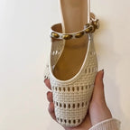 Damen Elegante und atmungsaktive Pantoletten mit modischem Riemchen-Design R&B