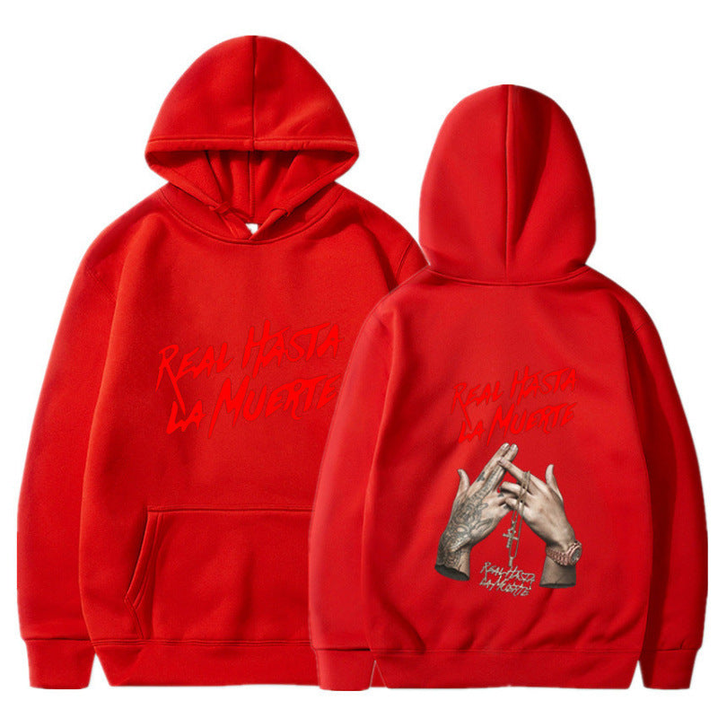 Damen Kapuzensweater mit auffälligem Schriftzug in urbanem Stil R&B